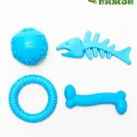 Игрушки для собак, набор 4 шт., синие