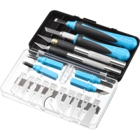 Набор ножей макетн.TOPFORT 22поз:нож 4шт,смен.насад.4шт,14лез.раз.тип,бокс