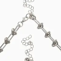 Набор 2 пред-а: цепь,браслет медь "Узел" 20/40+удл, цвет серебро