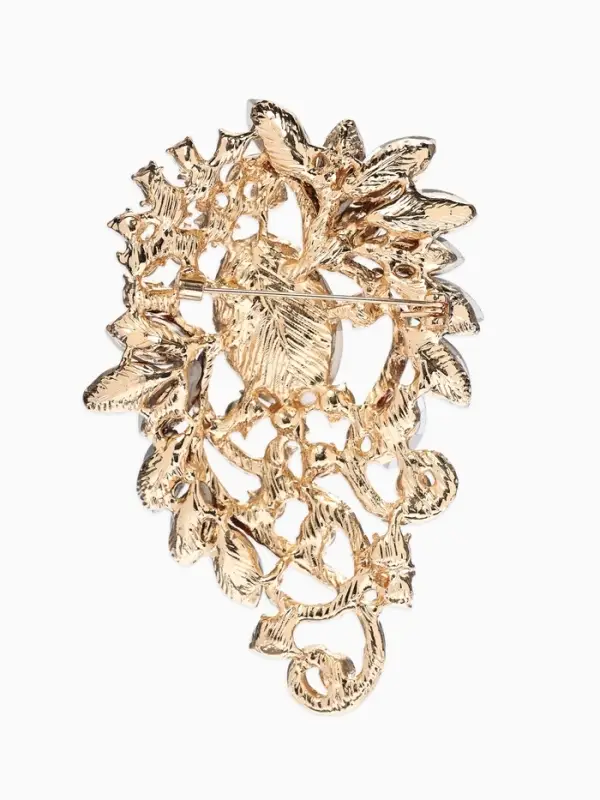 Брошь &laquo;Императрица&raquo;, лавра, шампанского в золоте