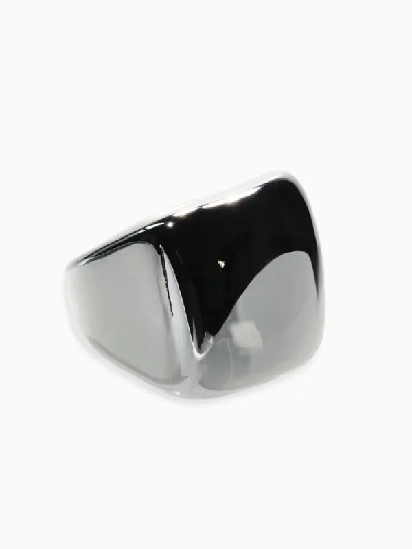 Кольцо пластик Кольцо пластик "Объемный квадрат", р-р 17, цвет серебро