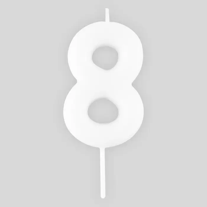Свеча для торта, цифра &laquo;8&raquo;, светится в темноте, 3.8&times;8 см