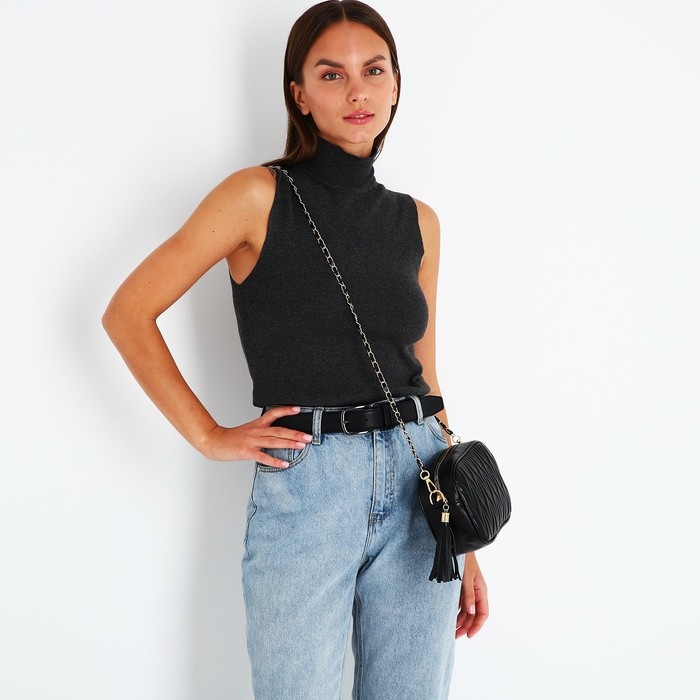 Сумка кросс-боди на молнии, цвет чёрный Сумка кросс-боди на молнии, цвет чёрный