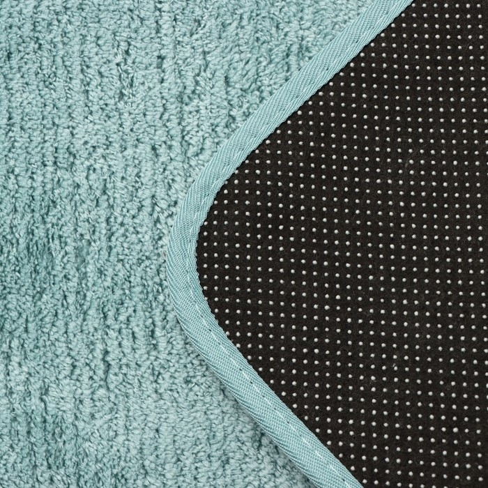 Коврики для ванной и туалета Доляна «Софт», 2 шт: 40×50 см, 50×80 см, цвет бирюзовый Коврики для ванной и туалета Доляна «Софт», 2 шт: 40×50 см, 50×80 см, цвет бирюзовый