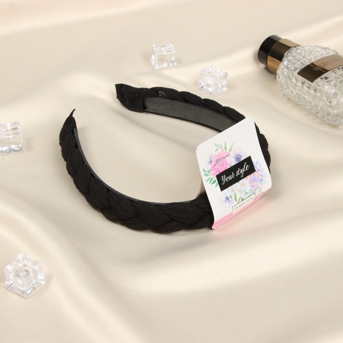 Ободок для волос Ободок для волос "Жаннет" коса объём, 2 см, чёрный