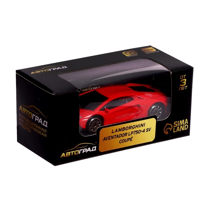 Машина металлическая LAMBORGHINI AVENTADOR LP750-4 SV, 1:64, цвет красный Машина металлическая LAMBORGHINI AVENTADOR LP750-4 SV, 1:64, цвет красный
