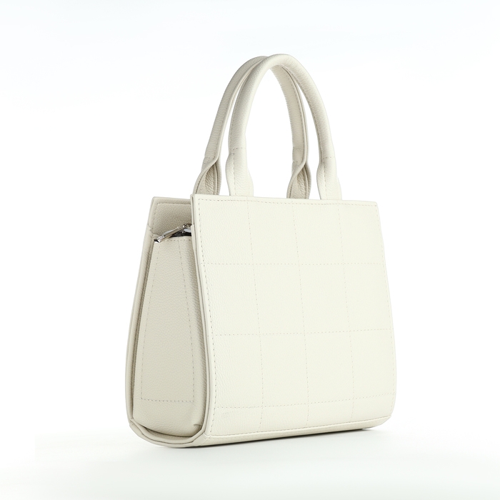 Сумка-тоут на молнии TEXTURA, маленький размер, цвет белый