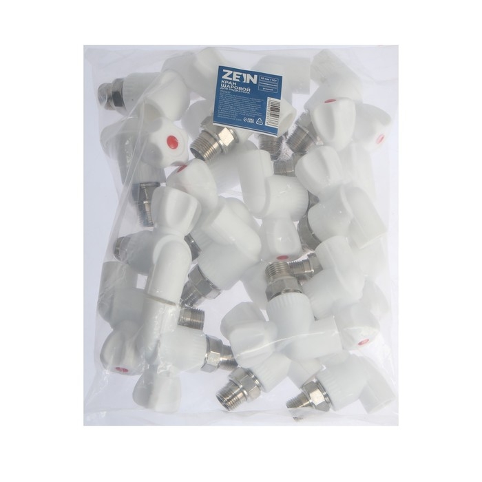 Кран шаровой для радиатора ZEIN, полипропиленовый, угловой, d=20 мм х 1/2 Кран шаровой для радиатора ZEIN, полипропиленовый, угловой, d=20 мм х 1/2"