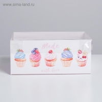Коробка для капкейков, кондитерская упаковка, 6 ячеек «Made with love», 23 х 16 х 10 см