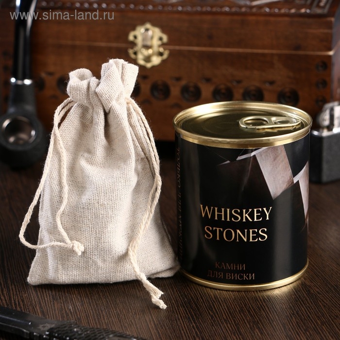 Набор камней для виски  Набор камней для виски "Whiskey stones", в консервной банке, 9 шт.
