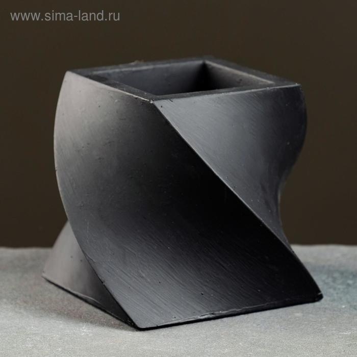 Кашпо Башня черное12 х 12 х 10 см Кашпо Башня черное12 х 12 х 10 см