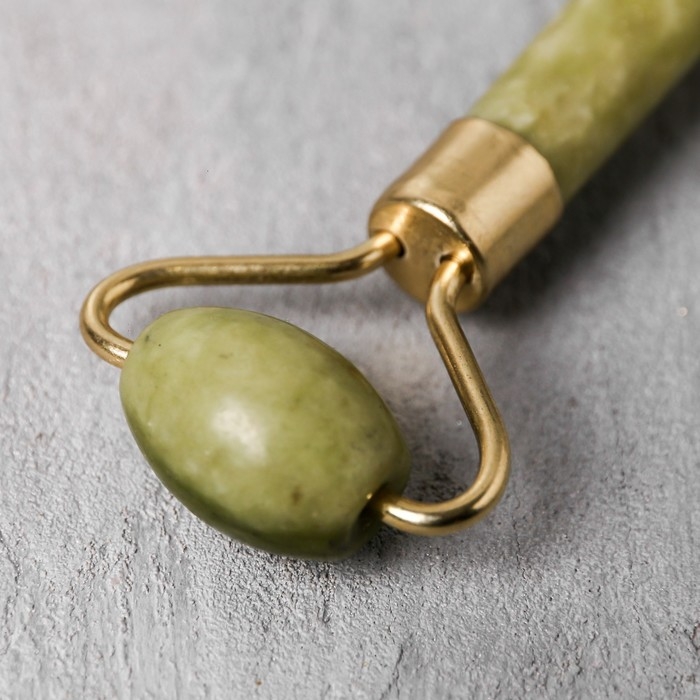 Массажёр, гуаша, для лица и зоны декольте &laquo;Йога&raquo;, кальцит, серпентин 14,2 х 5,5