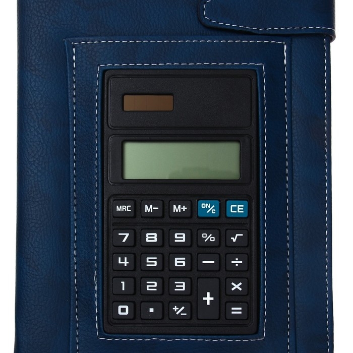 Ежедневник недатированный, обложка ПВХ, А5, 140 листов в клетку, с лястиком,с калькулятором, МИКС Ежедневник недатированный, обложка ПВХ, А5, 140 листов в клетку, с лястиком,с калькулятором, МИКС