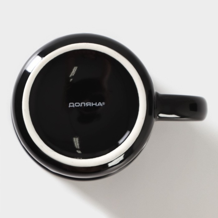 Кружка фарфоровая Доляна «Божья коровка», 370 мл, цвет чёрный Кружка фарфоровая Доляна «Божья коровка», 370 мл, цвет чёрный
