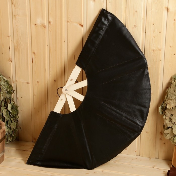 Веер банный для разгона пара коричневый, кожа Веер банный для разгона пара коричневый, кожа