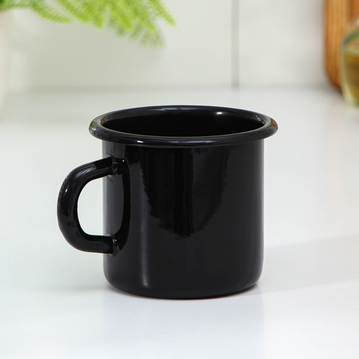 Кружка эмалированная «Ночь», 380 мл, цвет чёрный