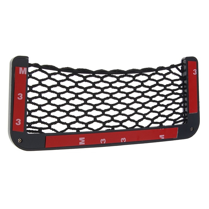 Карман-сетка под телефон на клейкой ленте, 14.5×8 см, чёрный Карман-сетка под телефон на клейкой ленте, 14.5×8 см, чёрный