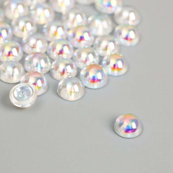 Декор для творчества пластик Декор для творчества пластик "Переливающиеся половинки" набор 30 шт 0,8х0,8 см