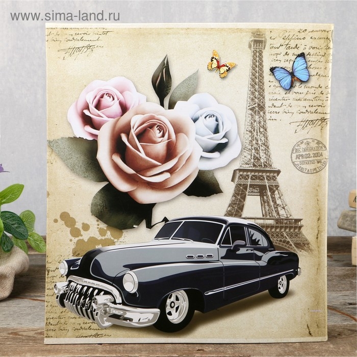 Фотоальбом на 500 фото 10х15 см Фотоальбом на 500 фото 10х15 см "Башня, автомобиль и цветы" в коробке МИКС 33,5х30х5,5 см