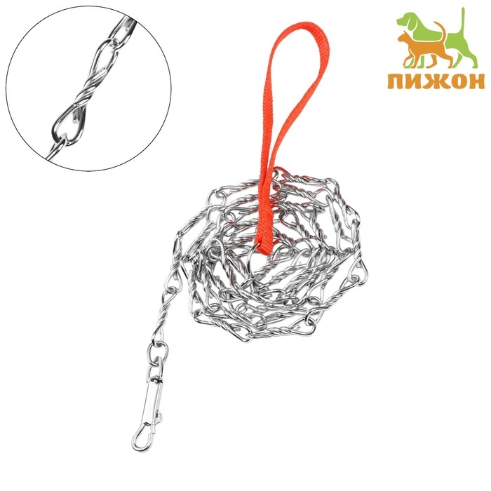 Поводок металлический витой с нейлоновой ручкой, 180 см х 2,5 мм Поводок металлический витой с нейлоновой ручкой, 180 см х 2,5 мм