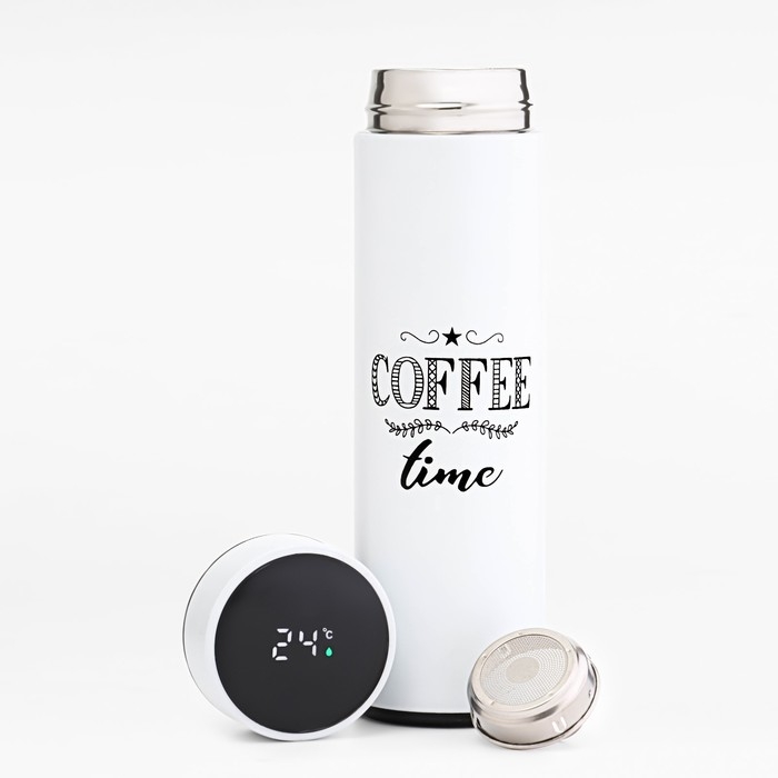 Термос, 500 мл, Basic Термос, 500 мл, Basic "Мастер К", с ситечком, с датчиком температуры, сохраняет тепло 10 ч