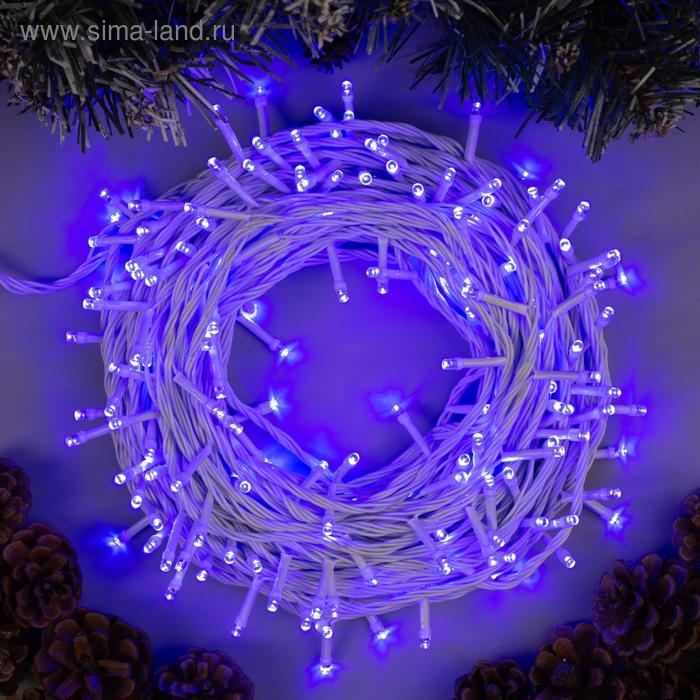 Гирлянда «Нить» 20 м, IP20, белая нить, 200 LED, свечение синее, 8 режимов, 220 В