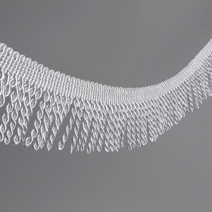 Тесьма декоративная «Бахрома», 55 мм, 10 ± 0,5 м, цвет белый Тесьма декоративная «Бахрома», 55 мм, 10 ± 0,5 м, цвет белый