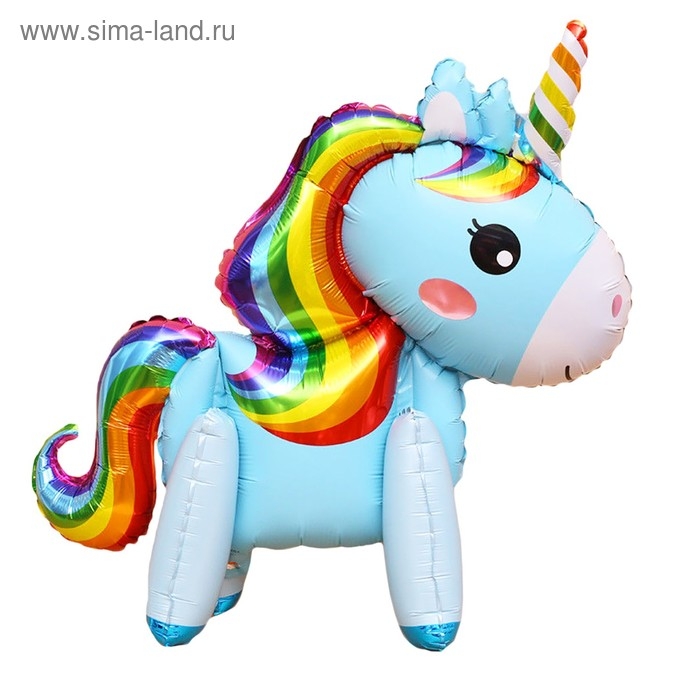 Шар фольгированный 24" &laquo;Единорог-игрушка&raquo;, цвет голубой, под воздух
