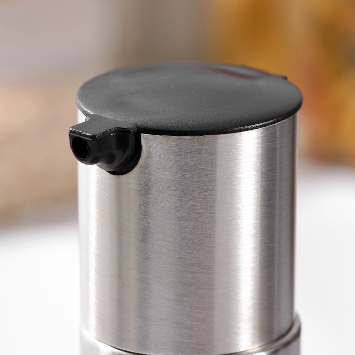 Бутылка стеклянная для соусов и масла &laquo;Стиль&raquo;, 250 мл, h=18,5 см, цвет крышки чёрный