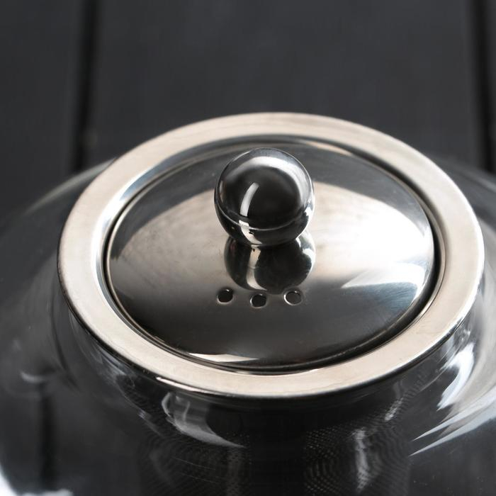 Чайник стеклянный заварочный с металлическим ситом «Калиопа», 1 л Чайник стеклянный заварочный с металлическим ситом «Калиопа», 1 л