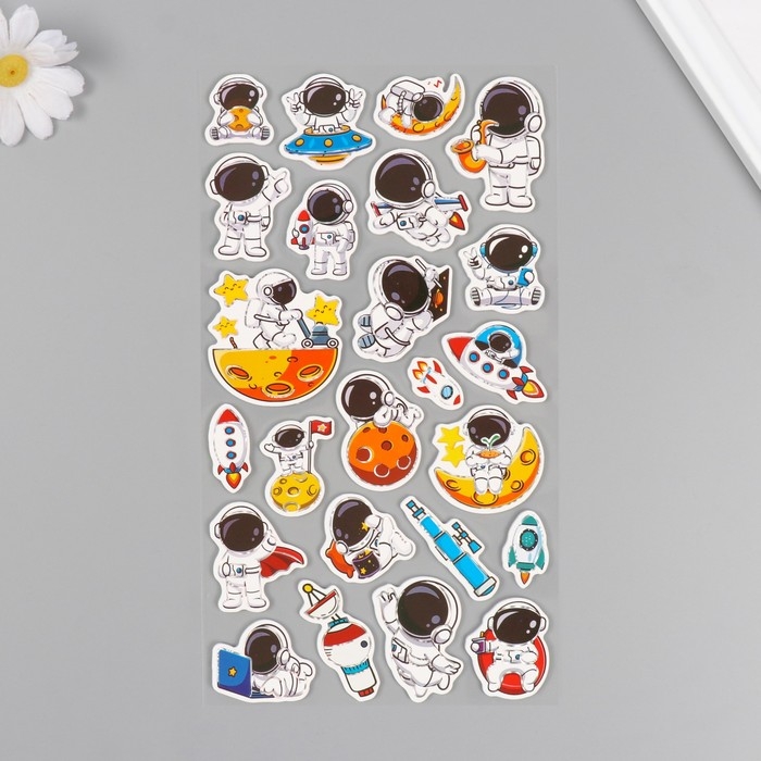 Наклейки для творчества бумага Наклейки для творчества бумага "Хобби космонавта" 15х30 см