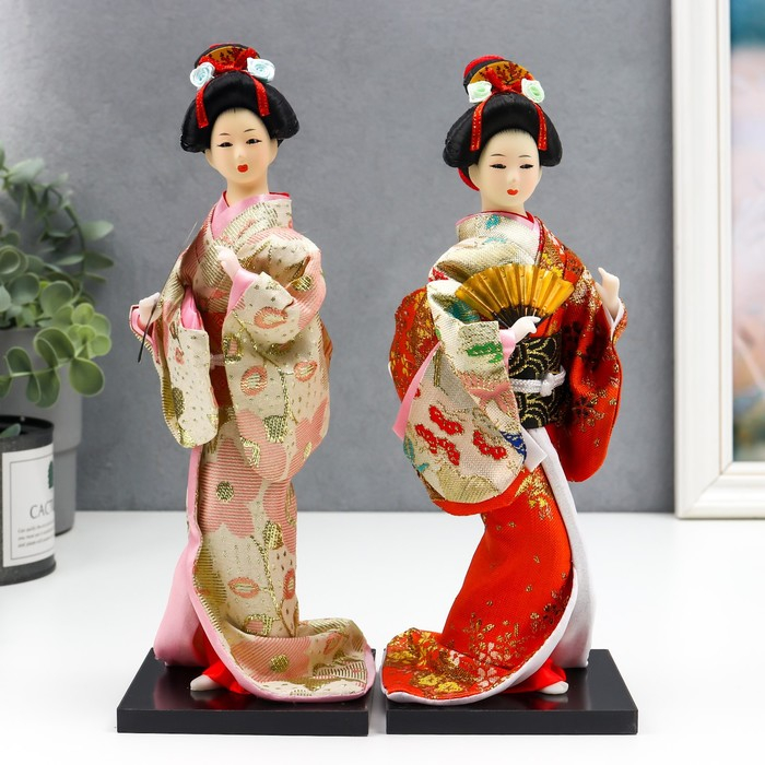 Кукла коллекционная  Кукла коллекционная "Гейша с веером" МИКС 27х9,5х9,5 см