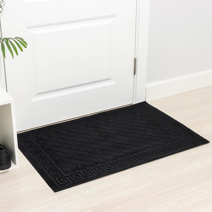 Коврик влаговпитывающий «Чешуйки», 60×90 см, цвет чёрный Коврик влаговпитывающий «Чешуйки», 60×90 см, цвет чёрный