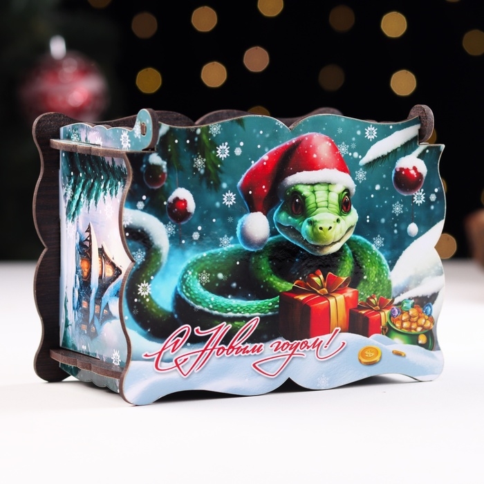 Шкатулка  Шкатулка "С символом года", средняя, 14х11х7см