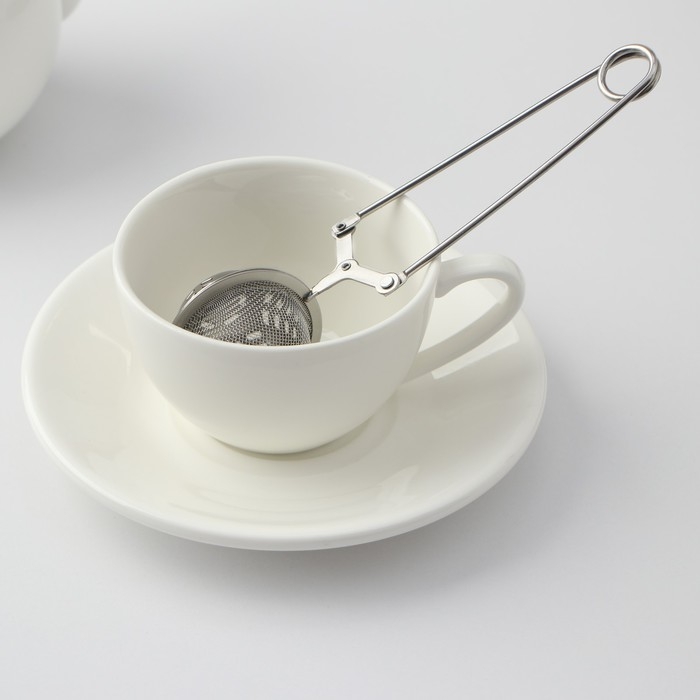 Ситечко для чая Доляна «Ёлочка», 16,5 см, цвет серебристый Ситечко для чая Доляна «Ёлочка», 16,5 см, цвет серебристый