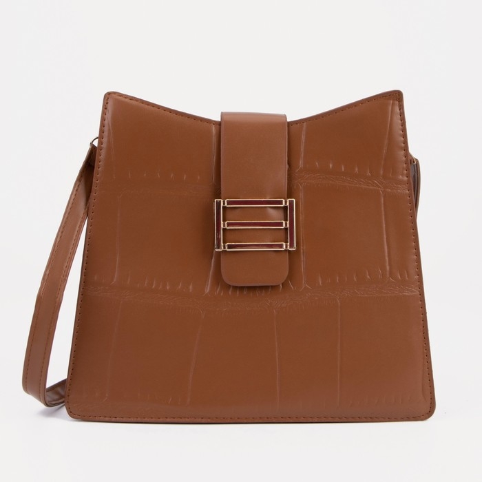 Сумка кросс-боди, отдел на магните, длинный ремень, цвет светло-коричневый Сумка кросс-боди, отдел на магните, длинный ремень, цвет светло-коричневый