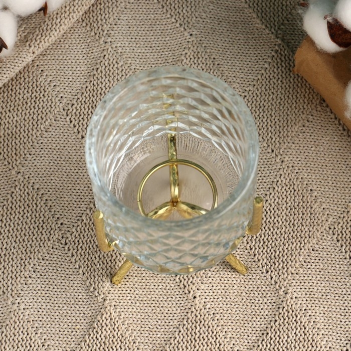 Кашпо стеклянное на подставке, 11х8см Кашпо стеклянное на подставке, 11х8см