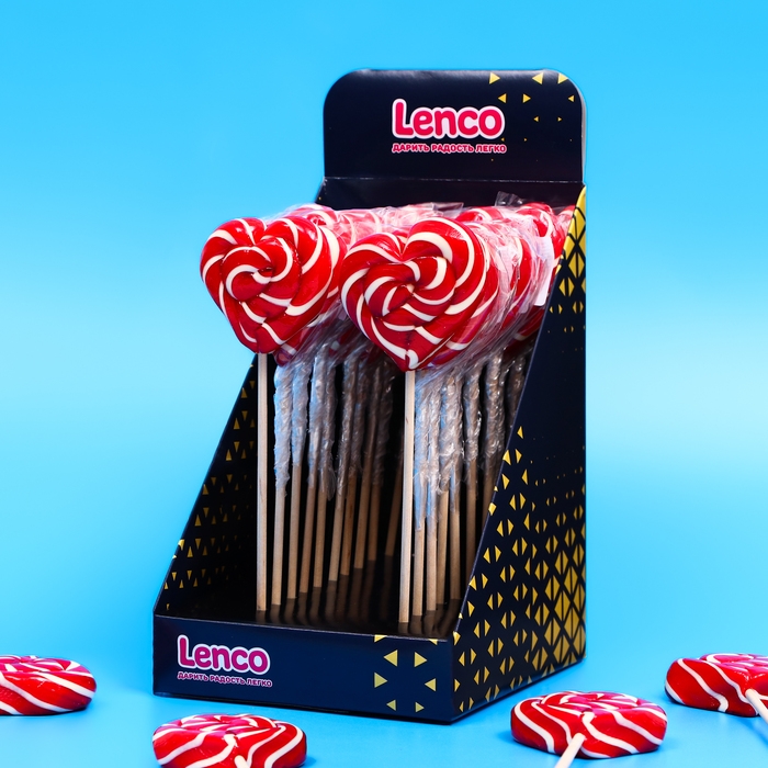 Карамель леденцовая Lenco, «Сердечко», клубника-сливки, 45 г Карамель леденцовая Lenco, «Сердечко», клубника-сливки, 45 г