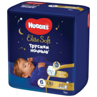 Трусики-подгузники ночные Huggies Elite soft (15-25кг)16шт.