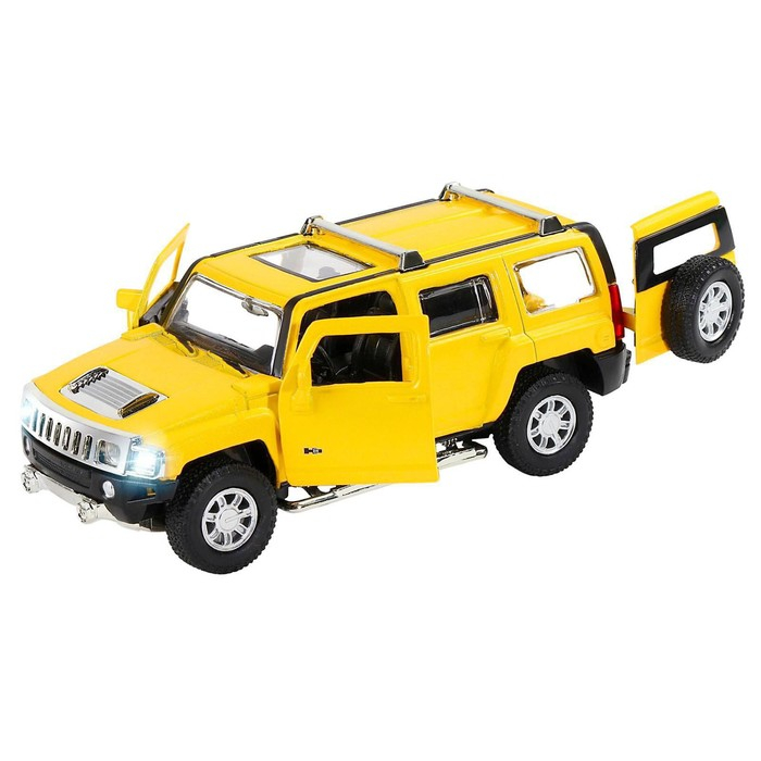 Машина металлическая Hummer H3 1:32 цвет жёлтый инерция, световые и звуковые эффекты, открываются двери Машина металлическая Hummer H3 1:32 цвет жёлтый инерция, световые и звуковые эффекты, открываются двери