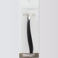 Пинцет скошенный, узкий 9 см, чёрный