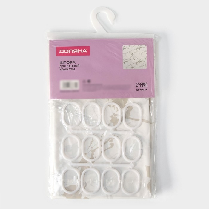 Штора для ванной Доляна «Мрамор», 180×180 см, EVA, с люверсами Штора для ванной Доляна «Мрамор», 180×180 см, EVA, с люверсами