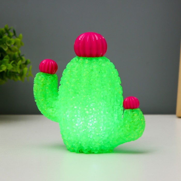 Ночник Ночник "Кактус" LED 1Вт от батареек LR44 МИКС 13х5х13см RISALUX