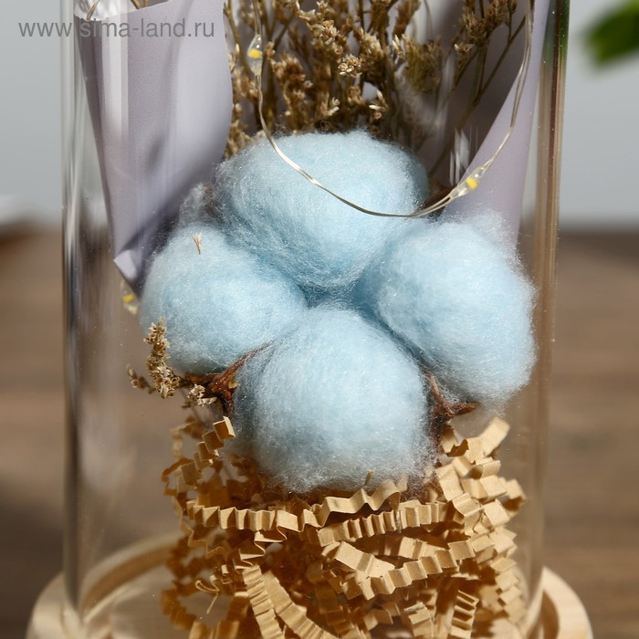 Ночник-колба Ночник-колба "Цветок из хлопка" LED батарейки 3хААА МИКС 9,5х9,5х19 см RISALUX