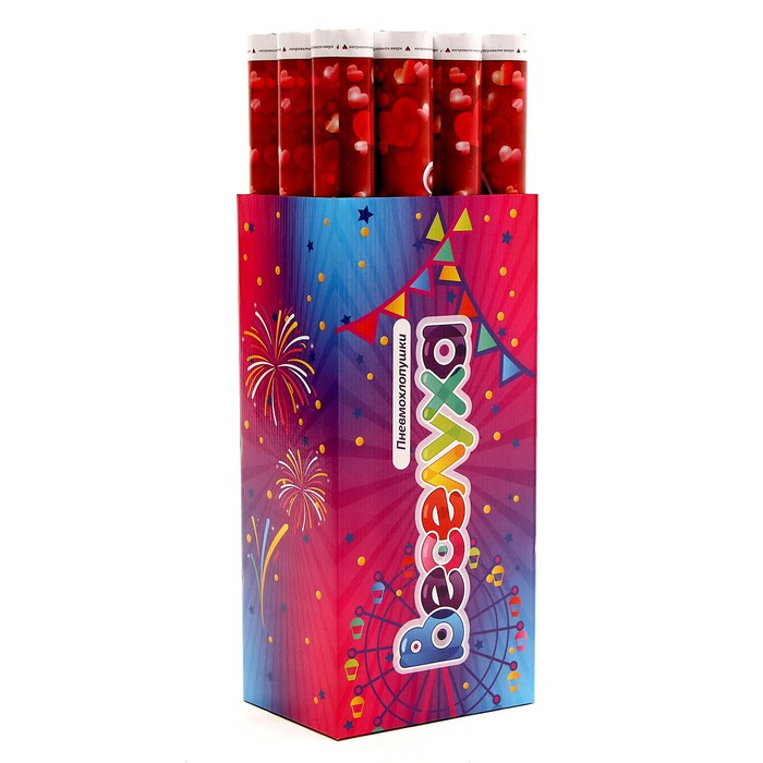 Пневмохлопушка «Сердечки», 60 см Пневмохлопушка «Сердечки», 60 см