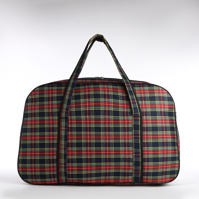 Сумка дорожная на молнии, наружный карман, длинный ремень, цвет красный/зелёный Сумка дорожная на молнии, наружный карман, длинный ремень, цвет красный/зелёный