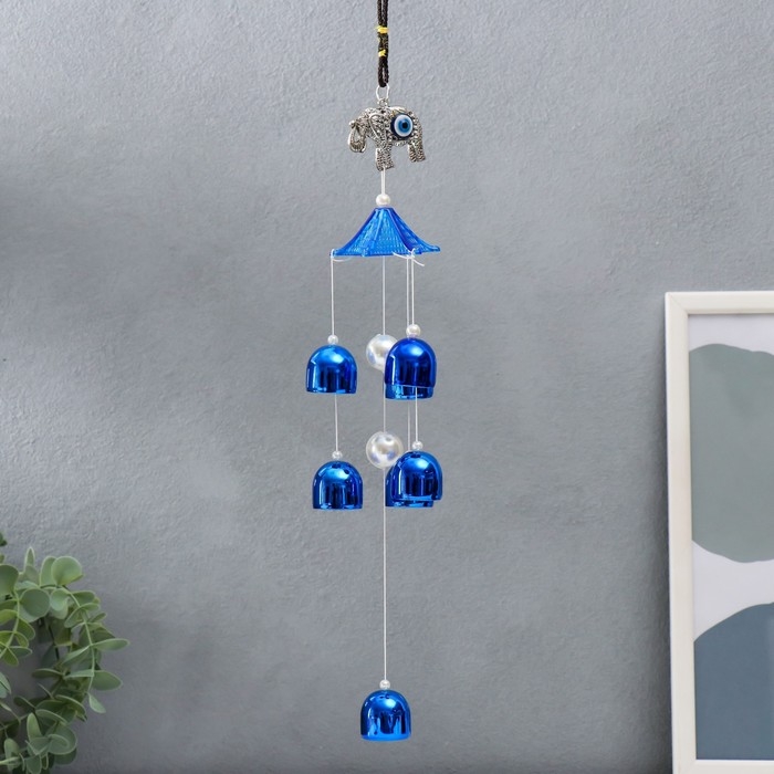Музыка ветра металл Музыка ветра металл "Индийский слон" от сглаза 7 колокольчиков 51х6,1 см