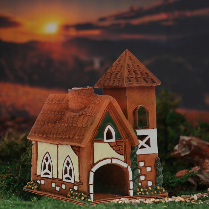 Аромалампа Домик Аромалампа Домик "Август", 15 см, ручная работа, микс