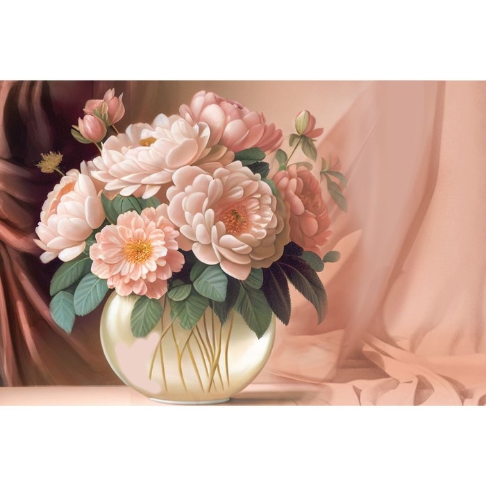 Картина по номерам с подрамником и гирляндой «Пионы», 20 х 30 см Картина по номерам с подрамником и гирляндой «Пионы», 20 х 30 см