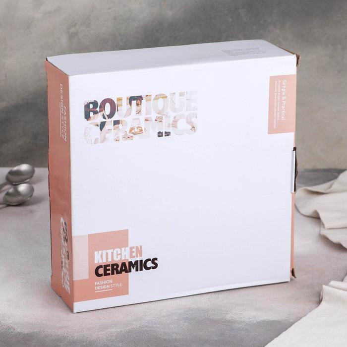 Набор соусников керамический на деревянной подставке «Эстет», 5 предметов, цвет белый Набор соусников керамический на деревянной подставке «Эстет», 5 предметов, цвет белый